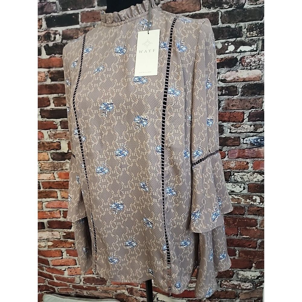 WAYF Blouse Small Tiered Ruffle Sleeve. Romantic Victorian Cottagecore Top NWT